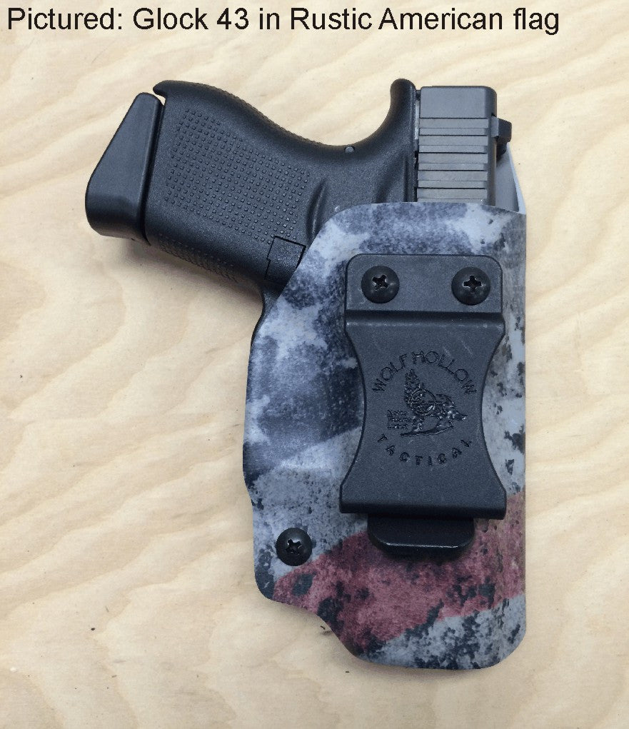 glock 43 holster, rustic American flag