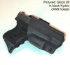Glock 26 in black Kydex OWB holster