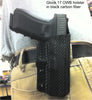 Glock 17 in black carbon fiber Kydex OWB holster