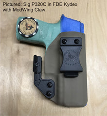Sig P320c IWB holster in FDE Kydex with ModWing claw