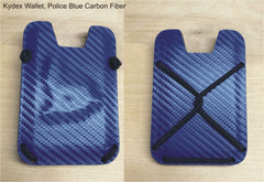 Kydex wallet in police blue carbon fiber